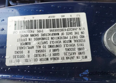 2011 Acura Tsx 2.4 from USA, damaged, VIN JH4CU2F63BC006996